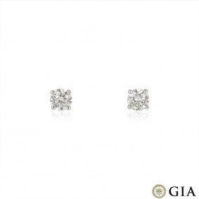 White Gold Round Brilliant Cut Diamond Earrings 1.49ct TDW XXX White Gold Round Brilliant Cut Diamond Earrings 1.49ct TDW XXX